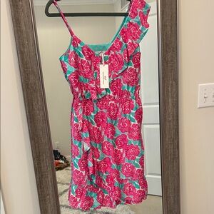 Vineyard Vines Pink and Green Floral Dress
